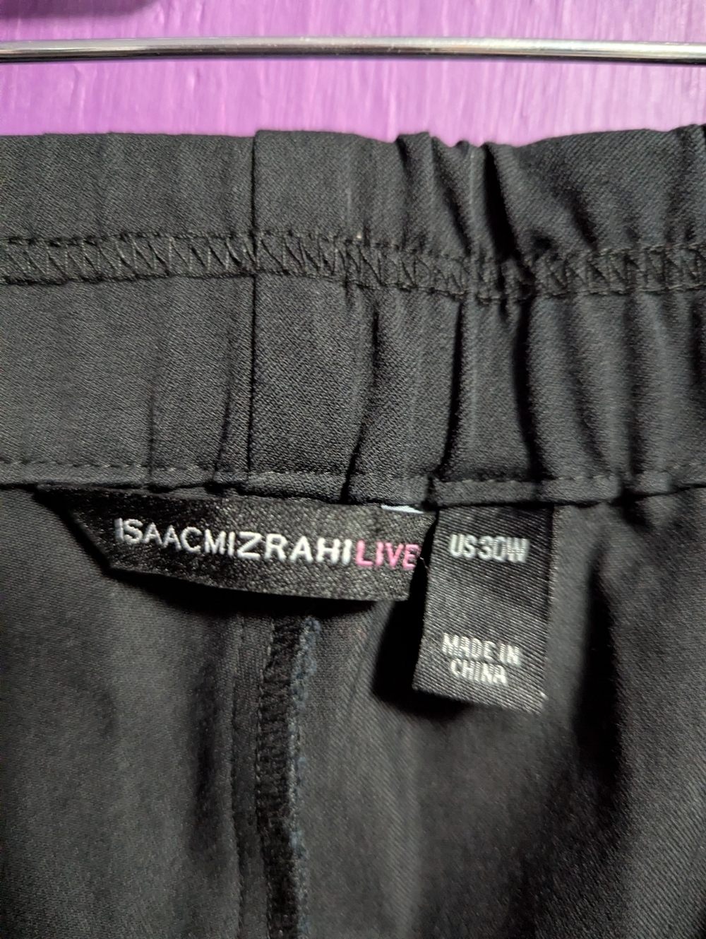 ๐ Isaac Mizrahi Black Cording Lace Accent Pull On Trousers 30 6X - Picture 2 of 3
